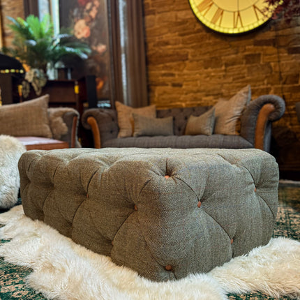 Granby Chesterfield Footstool in Harris Tweed