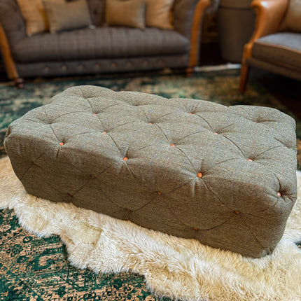 Granby Chesterfield Footstool in Harris Tweed