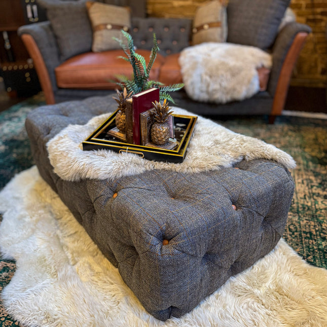 Granby Chesterfield Footstool in Harris Tweed