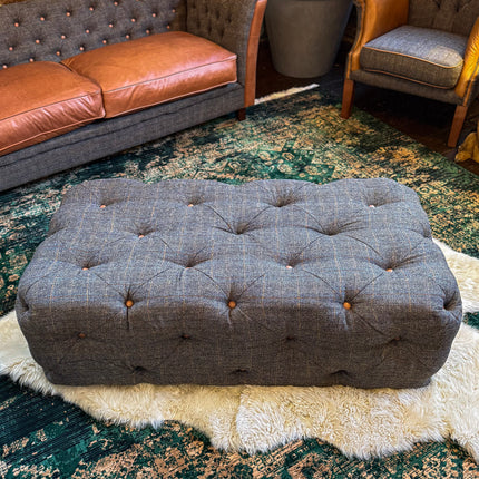 Granby Chesterfield Footstool in Harris Tweed - New