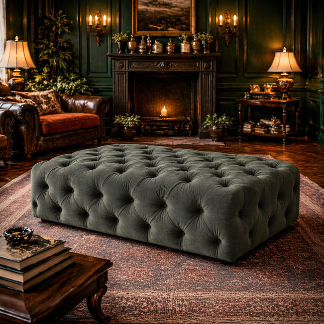 Granby Chesterfield Footstool in Opulence Velvet