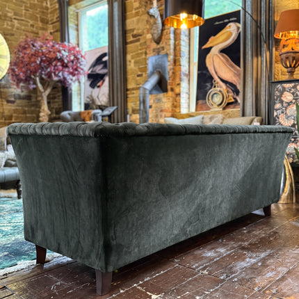 Granby Chesterfield Sofa in Opulence Forest Green Velvet