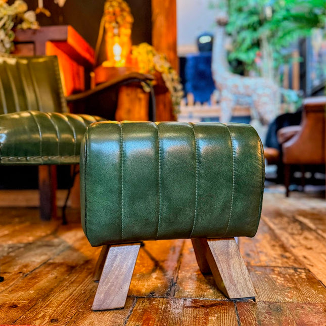 Footstool Green Leather Pommel Horse