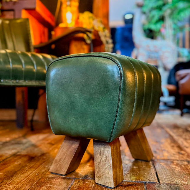 Footstool Green Leather Pommel Horse