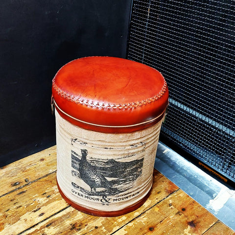 Grouse Leather Stool - Clearance