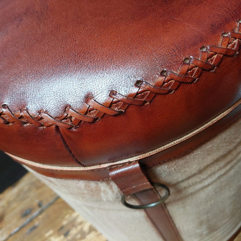 Grouse Leather Stool - Clearance