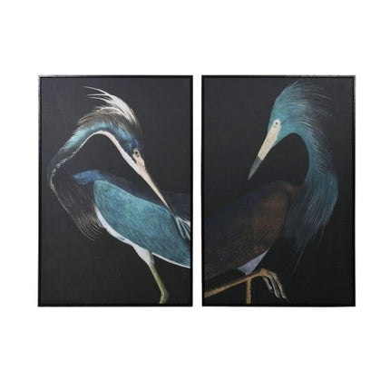 Blue Crane Canvas Set of 2