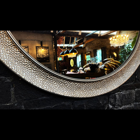 Hammered Large Brass Wall Mirror (120 x 3 x 120cm)
