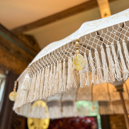 Hand Painted White Parasol