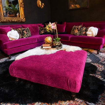 Hartington Foostool Pink Glamour Velvet