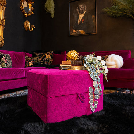 Hartington Storage Footstool Pink Glamour Velvet