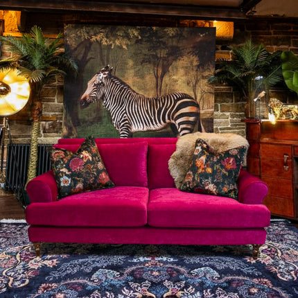 Hartington 2 seater sofa in pink velvet