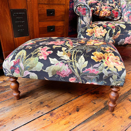 Selfridges Footstool in Hepworth Midnight Velvet - New