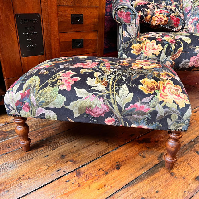 Selfridges Footstool in Hepworth Midnight Velvet - New