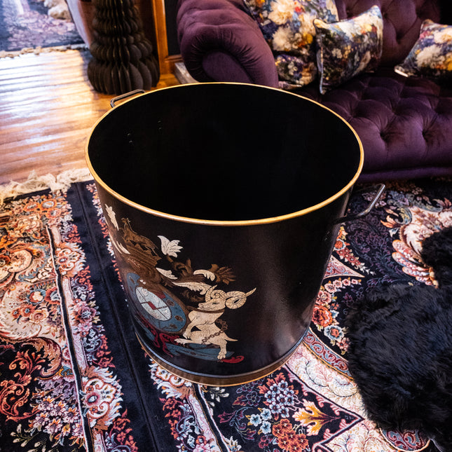 Heraldic Metal Log Bin