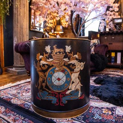 Heraldic Metal Log Bin