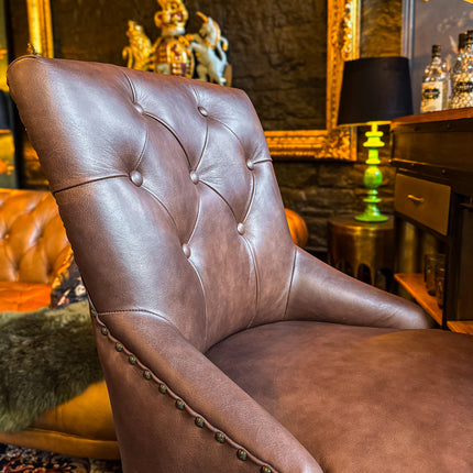 Riley Chesterfield Bar Stool in Leather - New