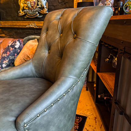 Riley Chesterfield Bar Stool in Leather - New