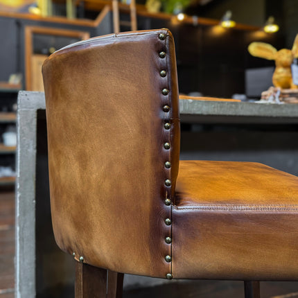 Highland Curved Chesterfield Bar Stool in Leather - New