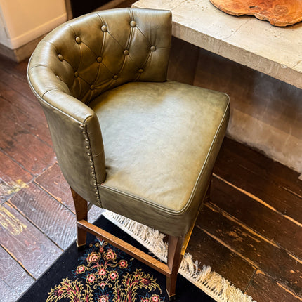 Highland Curved Chesterfield Bar Stool in Leather - New
