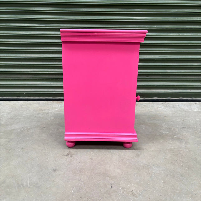 Hot Pink Mirrored Side table Cabinet – The Pink Duchess - Ex Display