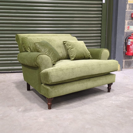 Hartington Snuggler Sofa in Green Velvet - Factory Seconds