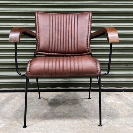Retro Accent Chair in Leather