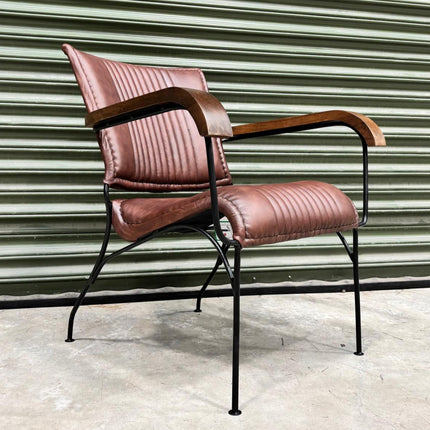 Retro Accent Chair in Leather