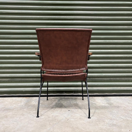 Retro Accent Chair in Leather