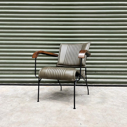 Retro Accent Chair in Leather