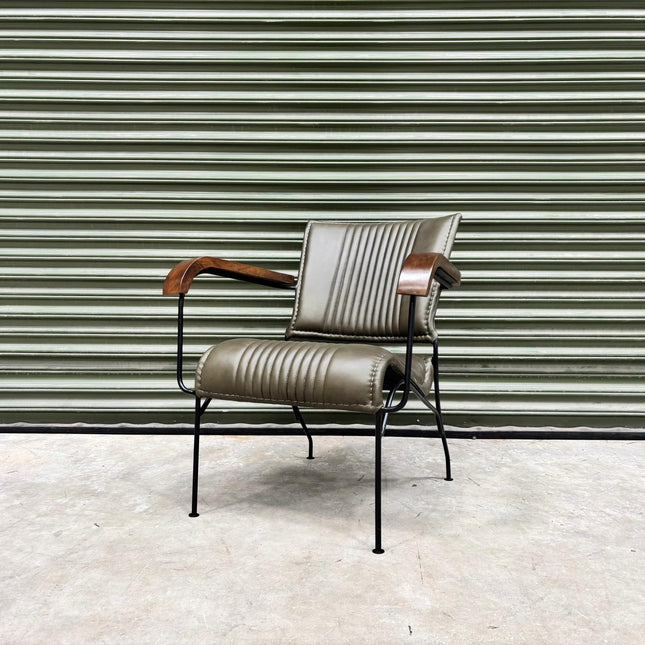 Retro Accent Chair in Leather