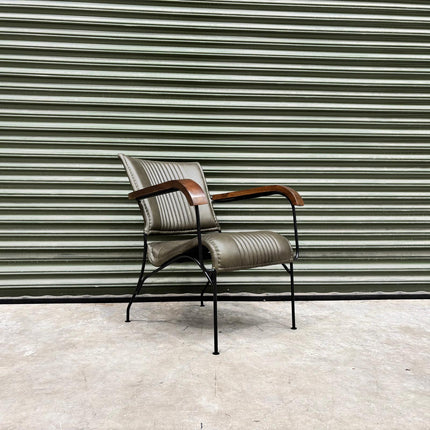 Retro Accent Chair in Leather