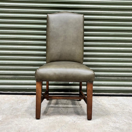 Kodu Tall Dining Chair in Dark Green Leather - Factory Second