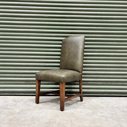Kodu Tall Dining Chair in Dark Green Leather - Factory Second
