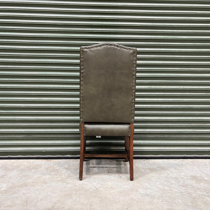 Kodu Tall Dining Chair in Dark Green Leather - Factory Second
