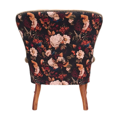 Selfridges Buttoned Wing Back Chair in Plush Khaki & Willow Dusk - New