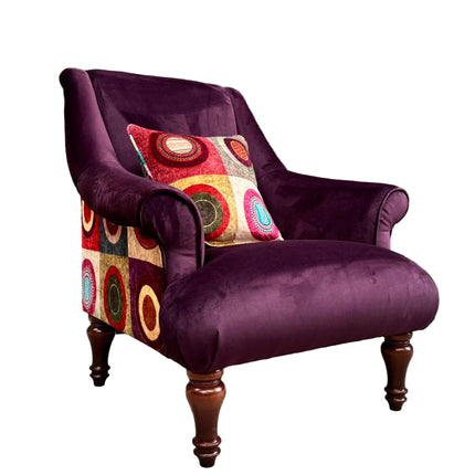 Osborn Armchair in Plum and Mulberry Purple Dress Circle