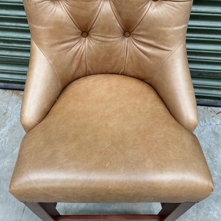 Oskar Bar Stool in Harris Tweed Grey & Tan Leather - Factory Seconds