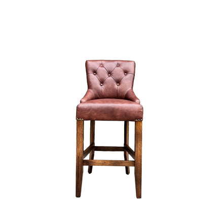 Riley Chesterfield Bar Stool in Leather - New