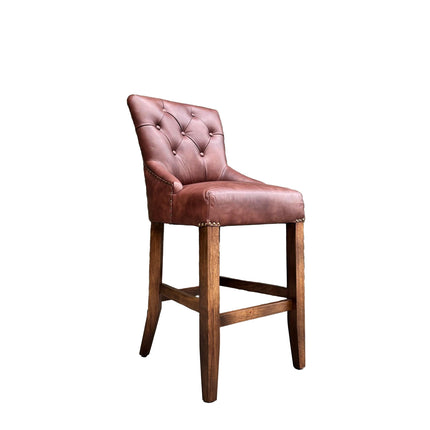 Riley Chesterfield Bar Stool in Leather - New