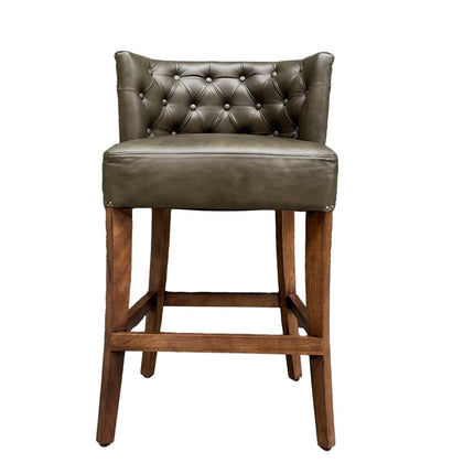 Highland Curved Chesterfield Bar Stool in Leather - New