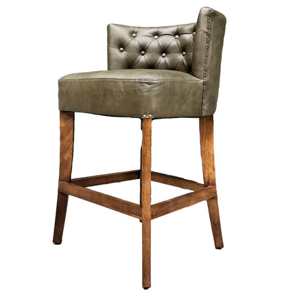 Highland Curved Chesterfield Bar Stool in Leather - New