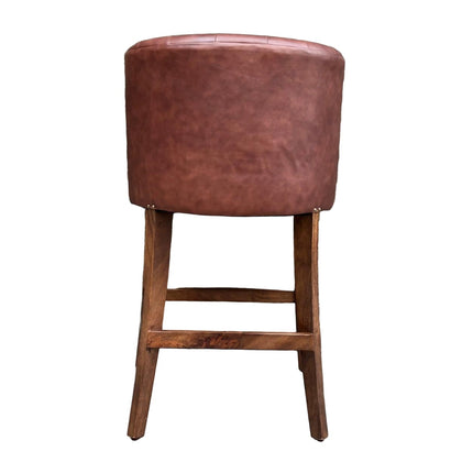 Highland Curved Chesterfield Bar Stool in Leather - New