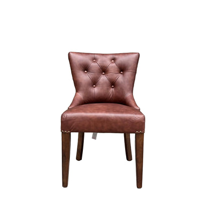 Riley Chesterfield Dining Chair in Leather - New