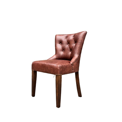 Riley Chesterfield Dining Chair in Leather - New