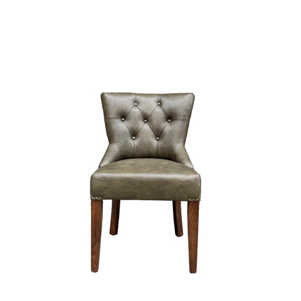 Riley Chesterfield Dining Chair in Leather - New