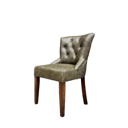 Riley Chesterfield Dining Chair in Leather - New