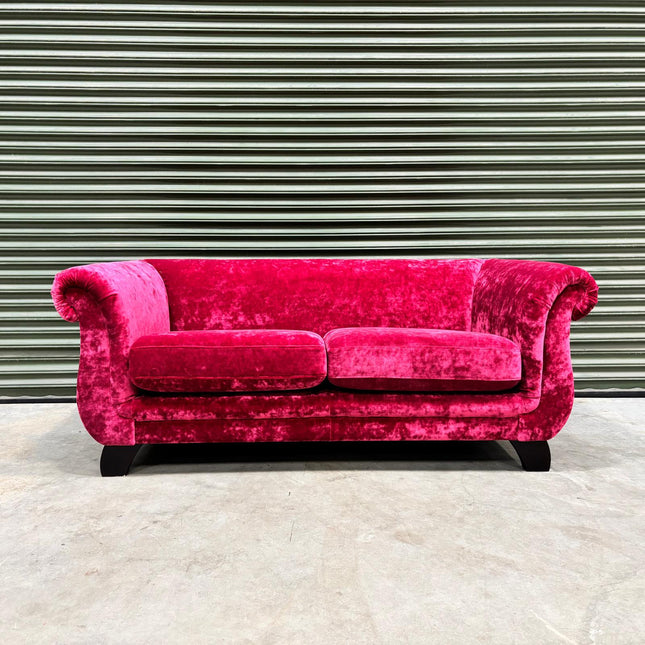 Sophia 2 Seater Sofa in Sunshine Pink Velvet - Ex Display