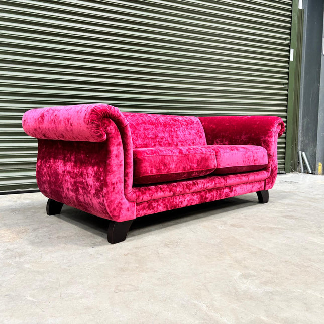 Sophia 2 Seater Sofa in Sunshine Pink Velvet - Ex Display