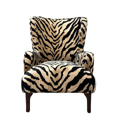 Empire Armchair in Zebra Cream Velvet